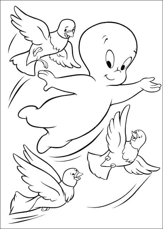 Kids-n-fun.com | Coloring page Casper the friendly ghost Casper flies